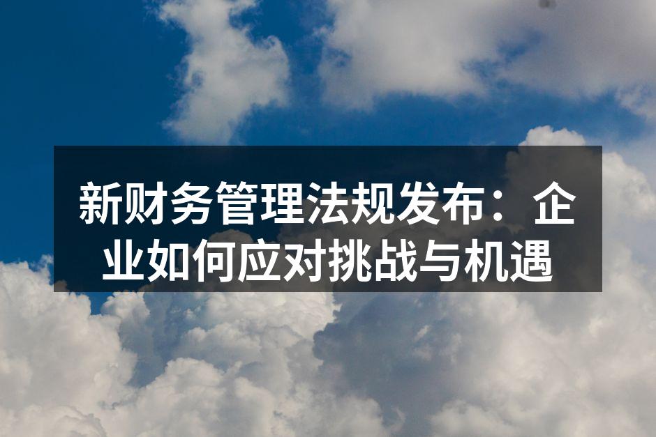 新财务管理法规发布：企业如何应对挑战与机